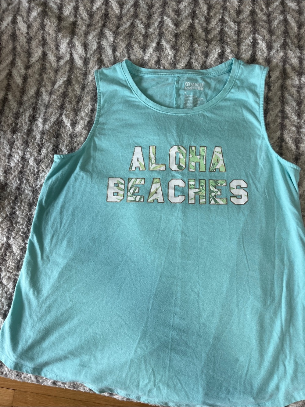 Aloha Beaches Light Teal Tank Top